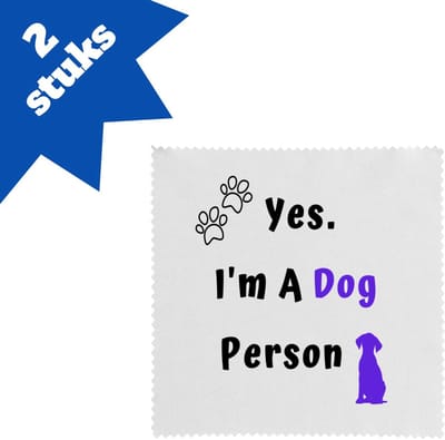 Akyol - yes i'm a dog person brillendoekjes - Honden - honden liefhebbers - iemand die houdt van honden - verjaardag - cadeau - kado - geschenk - 17,8 bij 17,8 cm - 2 stuks