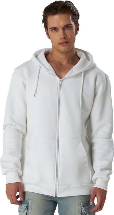 Smith & Solo hoodie heren met rits - vest met capuchon - sweatvest - Wit S