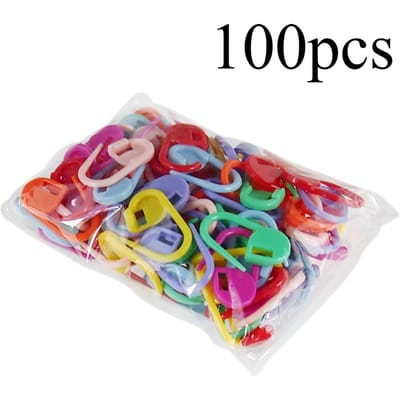 100 pièces Boucle de marquage en plastique coloré, Épingle spéciale pour fil tissé à la main, Boucle antidérapante, Épingle de comptage Petite boucle 100 PCS