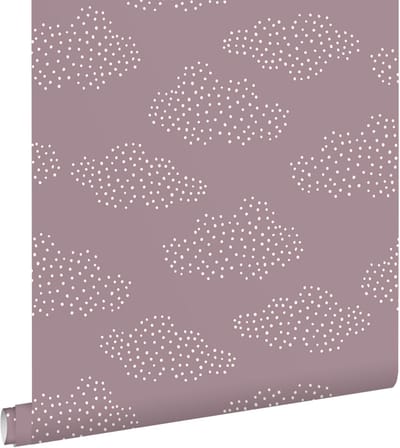 ESTAhome behang wolkjes paars - 50 x 900 cm - 131225