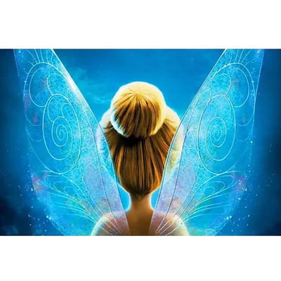 5D Diamant Schilderen Kruissteek Diamant Borduren Cartoon Fee Tinker Bell Volledige ronde 20X30CM blue