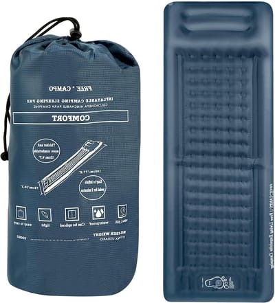 Zelfopblazend campingmatras - 12 cm dik - Opblaasbare camping mat met kussen - Duurzaam en waterdicht - Voor wandelingen, bivakruimte en outdoor - 4 seizoenen