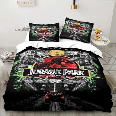 Jurassic Park Beddengoed Dinosaurussen Eenpersoons Beddengoedset 3-delige Dekbedset Bed Dekbedovertrek Tweepersoons King Dekbedovertrek Hometextiel 70x133cm 2pcs