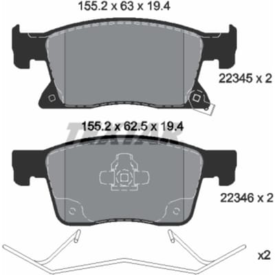 Remblokset TEXTAR 2234501, voor