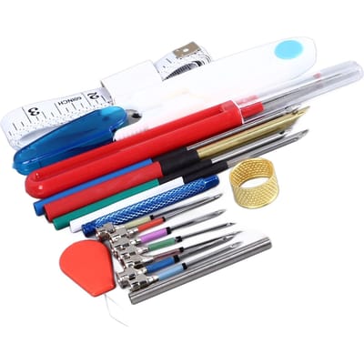 20 Stuks Punch Needle Kit Naald Inrijgers Borduren Poken Kruissteek Gereedschap Punch Needle red