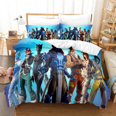 Fortnite Beddengoed Pak Dekbedovertrek 3D Geprint Slaapkamer Bedhoes Beddengoed 2/3 stuks Anime Cartoon Kamerdecoratie Kinderen Kerstcadeau 150*200cm 3pcs