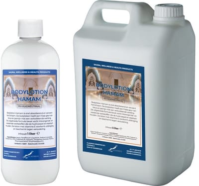 Bodylotion Hamam 1 liter - hervulbaar + Jerrycan 5 liter navulling