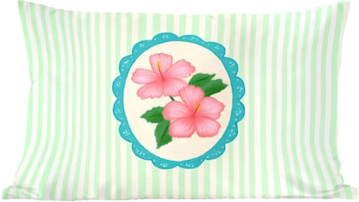 Sierkussens - Kussentjes Woonkamer - 60x40 cm - Bloemen - Ovaal - Strepen - Groen