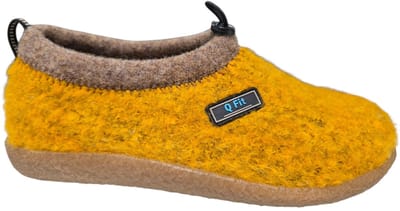 Q Fit Cato Gele Wollen Gesloten Dames Pantoffels - Geel - 36