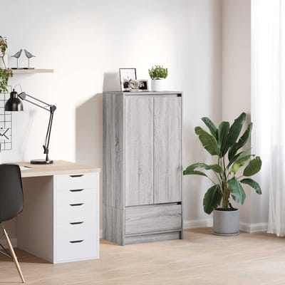 vidaXL - Kast - met - lade - 55,5x34x119,5 - cm - spaanplaat - grijs - Sonoma