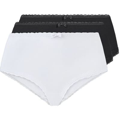 ESMARA 3 dames hipsters (Zwart/wit, XS (32/34))