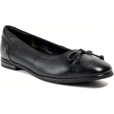 Pod Priya Leren Dames Zwarte Ballerina's