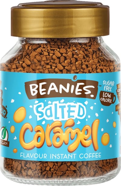 Beanies Coffee - Salted Caramel - Instant coffee - oploskoffie - koffie cadeau - flavoured koffie - koffie camping - kado