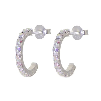 Behave – Oorbellen – 925 Sterling Zilveren Oorringen met Multi Kristal steentjes