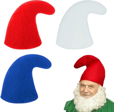 3 stuks dwergenmuts vilt kaboutermuts voor volwassenen, puntmuts dwerg kostuum kabouterhoed dwergenmuts kaboutermuts kaboutermuts muts elfenmuts hoofddeksel sprookjes accessoires kostuum