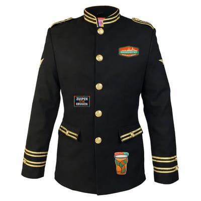 Fjesta© Kruikenstad jasje met emblemen - Uniform jas - Heren - Maat S - Carnavalskleding Heren - Carnaval