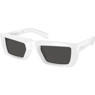 Prada Casual Comfortabele Rechthoekige Zonnebril Uniseks Zonnebril PR24YS4615S0 Basic Packaging-Eyeglass Case+Box,55,White white