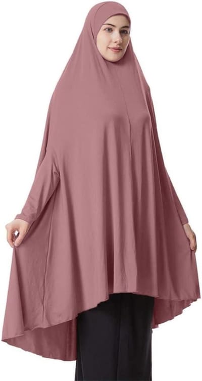 Gebed Sjaal - Islamitische Kleding - Religieuze Beoefening - Traditioneel Design - Grote Maat - Donkerroze