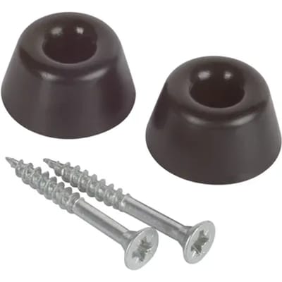 Fix-o-moll Stootdop - Om Te Schroeven - Zwart - Rubber - 21x10mm - 2 Stuks