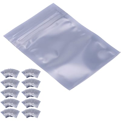 100Pcsset 6x9cm Antistatic Resealable Pouch Storage Bag for Electronic Accessories gray
