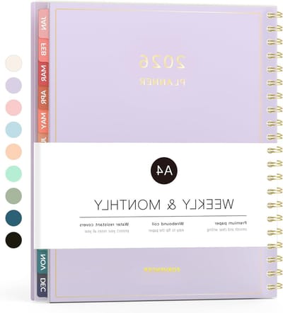 Academische Planner - Jaarplanner Agenda - School Planning - Lamineerde Tabs - 8.5 x 11 Inch - Paars