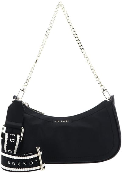 Ted Baker Leren schoudertas Laarna Webbing Leather Shoulder Bag Black zwart