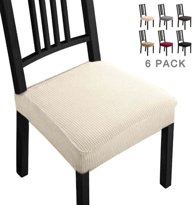 Dailygoods- Stoelhoezen Stretch - 6 Stuks - Jacquard Patroon - Verwijderbaar - Wasbaar - Hoge Elasticiteit - Zacht en Comfortabel - Stoelbekleding