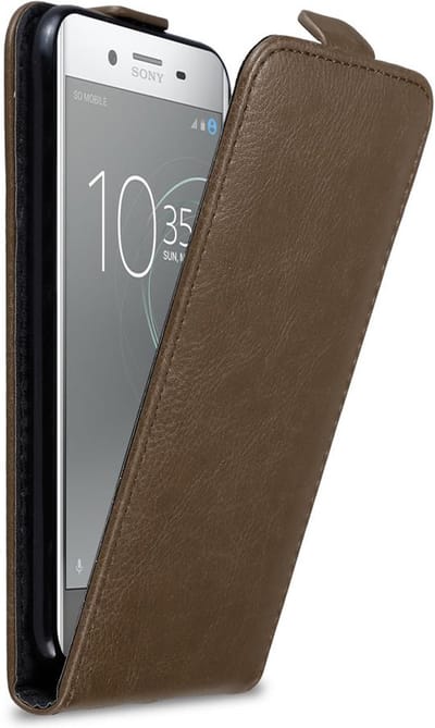 Cadorabo Hoesje geschikt voor Sony Xperia XZ PREMIUM in KOFFIE BRUIN - Beschermhoes in flip design Case Cover met magnetische sluiting