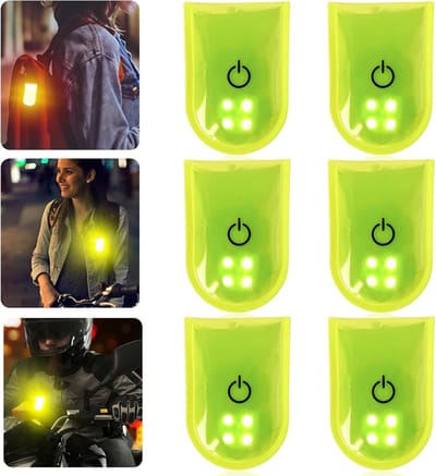 Ynkkvre - LED cliplicht - reflecterend knipperlicht met clip - 2 modi met 4 LED en magneet - PVC - waterdicht en zichtbaar voor veiligheid - eenvoudig te bevestigen op schooltas, rugzak en tijdens hardlopen