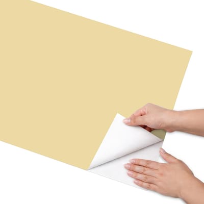 Coloray Meubel Wrap Folie - Romig Meubelfolie - 50x100 cm - Decoratiefolie Crèmegeel - Meubel Wrap Folie - Minimalist Meubelfolie - Plakfolie Meubels - Keuken decoratie - Achtergronden en patronen