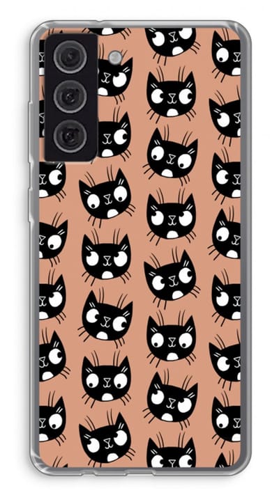Case Company® - Hoesje geschikt voor Samsung Galaxy S21 FE hoesje - Kat - Soft Cover Telefoonhoesje - Bescherming aan alle Kanten en Schermrand