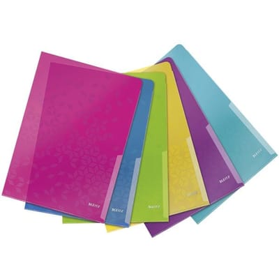 Leitz Zichttassen WOW 4050 DIN A4 Polypropyleen Pink, Blauw, Groen, Lila, Turquoise, Oranje 4050-00-99 6 stuk(s)