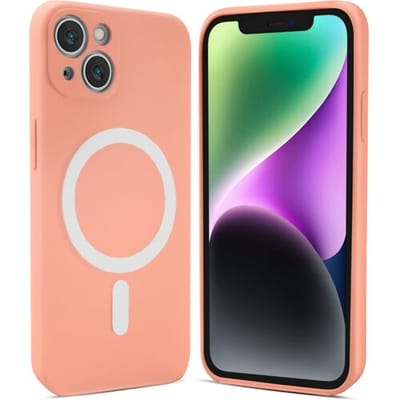 ShieldCase telefoonhoesje geschikt voor Apple iPhone 13 Magneet hoesje siliconen zijde - roze - Shockproof backcover hoesje - Hardcase hoesje - Siliconen hard case hoesje met Magneet ondersteuning