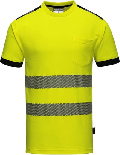 Portwest T181 - Hi-Vis Vision T-shirt - Geel/zwart - R Maat M