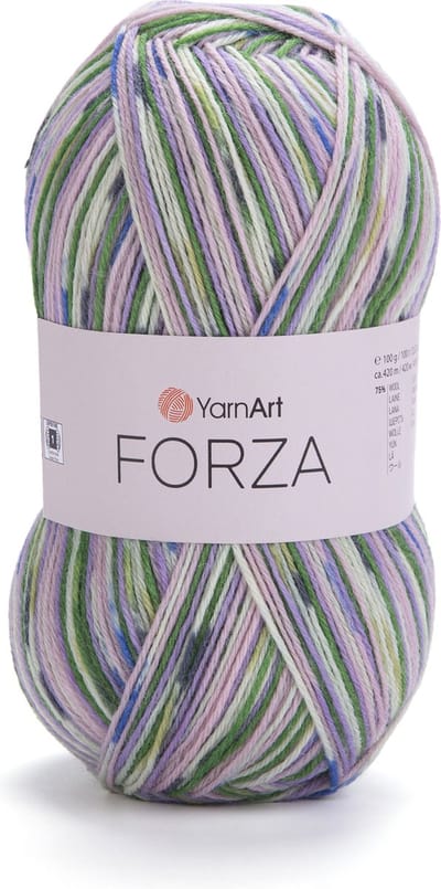 Sokkenwol Yarnart Forza - Wit/Groen/Roze/Blauw 2512