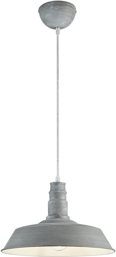 LED Hanglamp - Hangverlichting - Trion Wulo - E27 Fitting - Rond - Beton - Aluminium
