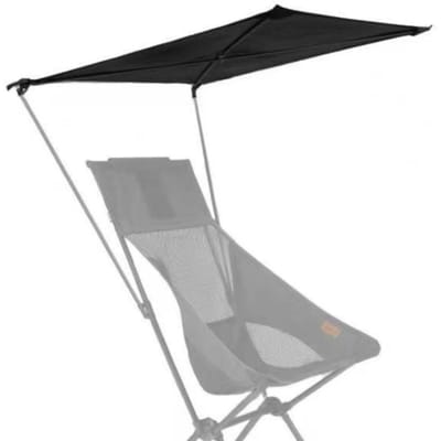 Campingstoel Luifel Draagbare Maanstoel Zonneschermen Strandstoel Relaxstoel Opvouwbare Luifel voor Kamperen zwart