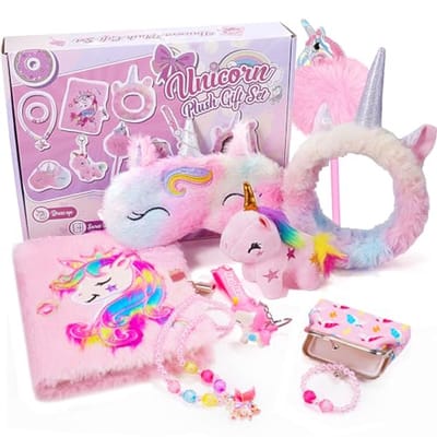 Pluche dagboek eenhoorn voor meisjes - avontuurlijke geschenken voor kinderen van 3 tot 8 jaar