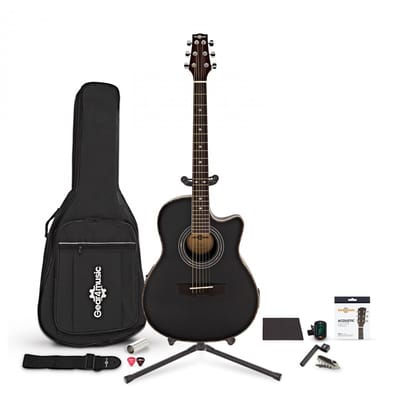 Roundback Akoestische Gitaar met Compleet Spelerspakket van Gear4music, Zwart