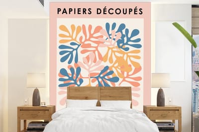 Behang - Fotobehang Matisse - Planten - Pastel - Natuur - Breedte 165 cm x hoogte 220 cm