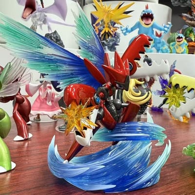 Anime Pokemen Figuur Mega Scizor Actiefiguren 10cm Pvc Verzameling Model Speelgoed Cadeaus blue