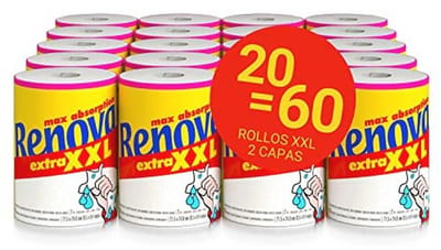 Extra XXL Keukenrollen - 20 Rollen, Vergelijkbaar met 60 Standaardrollen, Hoog Zuigvermogen, FSC-Gecertificeerd