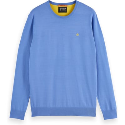 Scotch & Soda Regular-fit Ecovero Blend Crewneck Blue Bonnet Taglia: S | Maglioni a maglia Outlet | Uomo | Blu