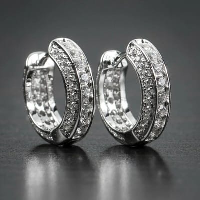 Hip Hop Ronde Hoepeloorbellen voor Mannen Kristal Zirkonia Mode Veelzijdig Mannelijke Sieraden Trend Cirkel Oorbel Cadeau WHITE white