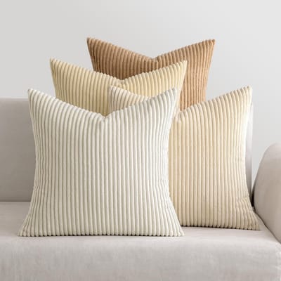 Set van 4 Corduroy Sierkussenshoezen 50x50 cm - Zachte Suède Kussenslopen voor Bank en Woonkamer