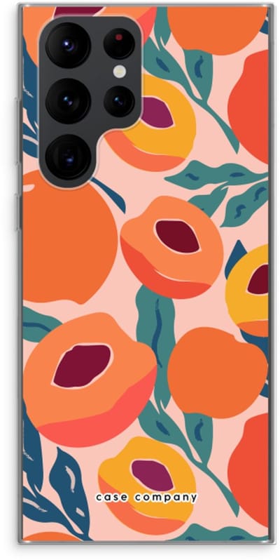 Case Company® - Hoesje geschikt voor Samsung Galaxy S22 Ultra hoesje - Perzik - Soft Cover Telefoonhoesje - Bescherming aan alle Kanten en Schermrand