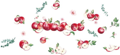 Allecto - Keuken Muursticker - Appels Thema - Kleurrijk Design - Vinyl Muurstickers - Fruit Decoratie - Geschikt voor Volwassenen - Waterdicht