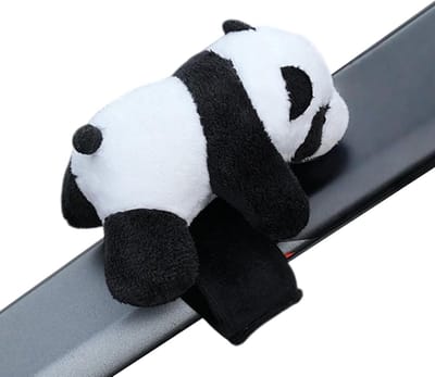 Fietsstuur Decoratie - Dierenfiguur Fiets - Fiets Rit - Herbruikbaar Ontwerp - 15 x 12 x 8 cm - Panda