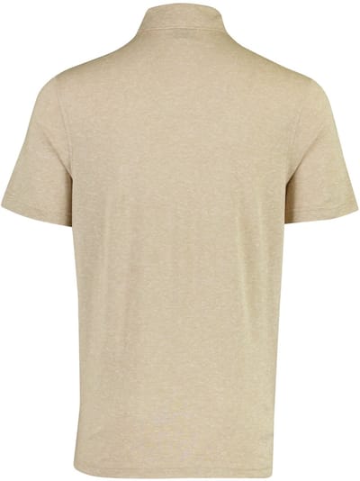 Poloshirt Bugatti beige gemeleerd 2 knoops linnen