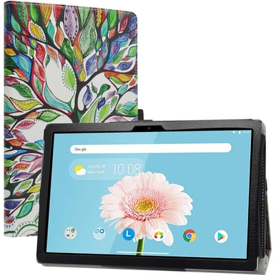 Case voor Teclast P20HD M40 10,1 inch lederen hoes met standaardfunctie, Case Love Tree, beschermhoes, kleurrijk patroon